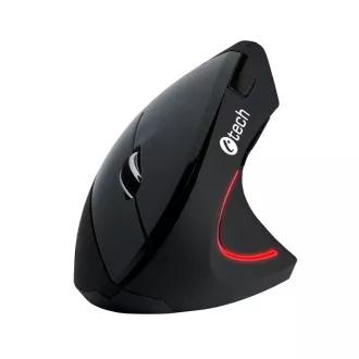 C-TECH miška VEM-09C, navpična, 6 gumbov, črna, USB