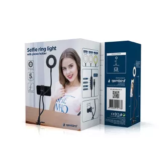 GEMBIRD kotiček za selfije LED obroč z držalom za telefon, USB