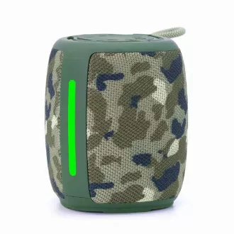 Zvočnik GEMBIRD SPK-BT-LED-03-CM, Bluetooth, 5 W, RGB LED osvetlitev, kamuflaža
