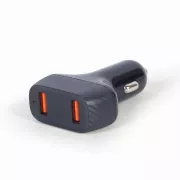 GEMBIRD Avtomobilski polnilnik, 2x USB, hitri polnilnik, QC3.0, 36 W, črn
