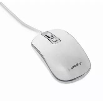 GEMBIRD miška MUS-4B-06-WS, žična, optična, USB, bela/srebrna