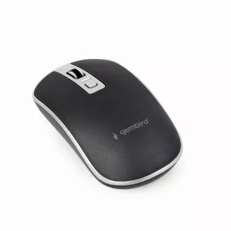 GEMBIRD miška MUSW-4B-06, črno-srebrna, brezžična, USB nano sprejemnik