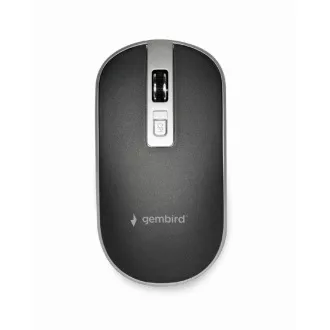 GEMBIRD miška MUSW-4B-06, črno-srebrna, brezžična, USB nano sprejemnik