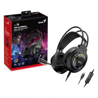 GENIUS slušalke GX GAMING HS-GX580U, USB, RGB, črne
