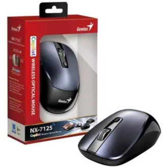 GENIUS miška NX-7125 Iron Grey/ 1200 dpi/ brezžična/ Copilot/ kovinsko siva