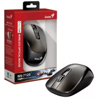 GENIUS miška NX-7125 Chocolate/ 1200 dpi/ brezžična/ Copilot/ čokoladno rjava