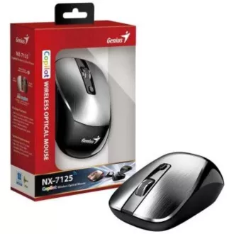 GENIUS miška NX-7125 Silver/ 1200 dpi/ brezžična/ Copilot/ srebrna