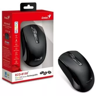 GENIUS miška ECO-8150/ 1200 dpi/ brezžična/ polnilna/ Copilot/ črna