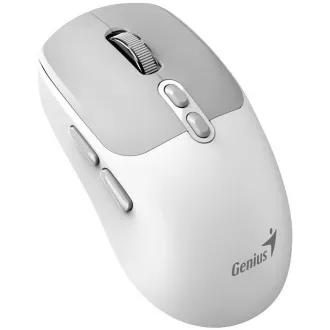 GENIUS miška NX-8080S BT/ dvojni Bluetooth   2, 4GHz/ 1600 dpi/ Copilot/ brezžična/ tiha/ bela/siva