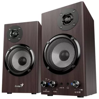 Zvočnik GENIUS SP-HF520BT, BT, 3,5-milimetrski priključek, 20 W, temni les