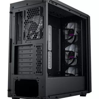 Cooler Master ohišje MasterBox 600, ATX, prozorna stranska plošča, 3x 140mm ARGB ventilator, 1x 120mm ARGB ventilator, ARGB Hub, črno