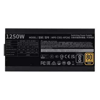 Cooler Master 1250W MWE Gold, 140mm, 80  Gold, popolnoma modularen, ATX 3.1