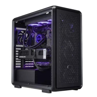 Cooler Master ohišje MasterFrame 600 Black, prozorna stranska plošča, ATX, 3x 140mm ventilator, 1x 120mm ventilator, črno