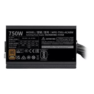 Cooler Master MWE Bronze 750W V3 240V 120mm, 80  Bronze