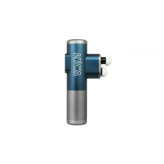 KiCA Pro masažna pištola, zaslon na dotik, 3 načini, 3 glave, dvojna penetracija, letalski aluminij, modra
