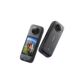 Akcijska kamera Insta360 X4, 8K/30 sličic na sekundo, 4K/do 100 sličic na sekundo, 6-osni žiroskop, 360° pogled, aktivni HDR, vodoodporna