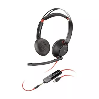 Slušalke Poly Blackwire 5220, 3,5 mm priključek   adapter USB-C/A, stereo