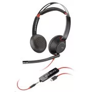 Slušalke Poly Blackwire 5220, 3,5 mm jack   adapter USB-C/A, stereo (v razsutem stanju)