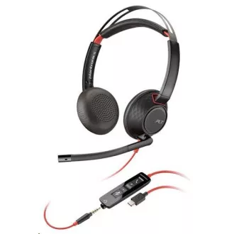 Slušalke Poly Blackwire 5220, 3,5 mm jack   adapter USB-C/A, stereo (v razsutem stanju)