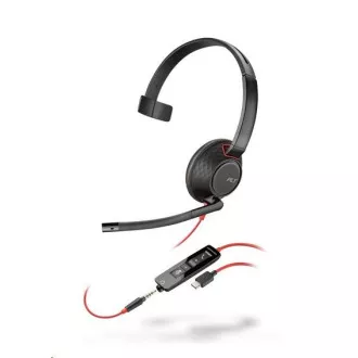 Slušalke Poly Blackwire 5210, 3,5 mm jack   adapter USB-C/A, mono (v razsutem stanju)