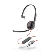 Slušalke Poly Blackwire 3210, adapter USB-C/A, mono