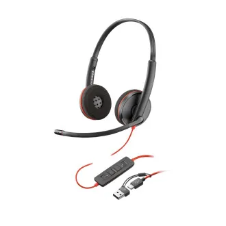 Slušalke Poly Blackwire 3220, adapter USB-C/A, stereo (v razsutem stanju)