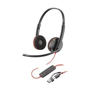 Slušalke Poly Blackwire 3220, adapter USB-C/A, stereo (v razsutem stanju)