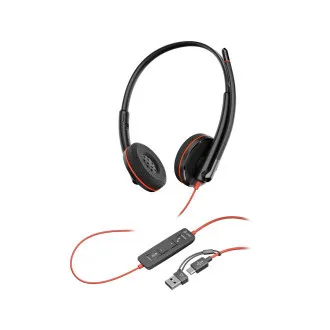 Slušalke Poly Blackwire 3220, adapter USB-C/A, stereo (v razsutem stanju) Slušalke Poly Blackwire 3220, adapter USB-C/A, stereo (v razsutem stanju)