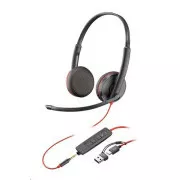 Slušalke Poly Blackwire 3225, 3,5 mm jack   adapter USB-C/A, stereo (v razsutem stanju)