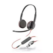 Slušalke Poly Blackwire 3225, 3,5 mm jack   adapter USB-C/A, stereo