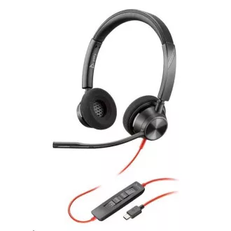 Slušalke Poly Blackwire 3320, adapter USB-C/A, stereo