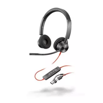 Slušalke Poly Blackwire 3320 MS Teams, adapter USB-C/A, stereo