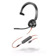 Slušalke Poly Blackwire 3315 MS Teams, 3,5 mm jack   adapter USB-C/A, mono
