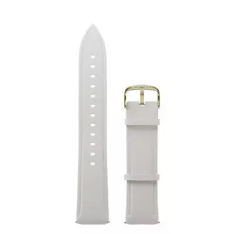 Garett univerzalni pas 20 mm, bel z zlato zaponko, usnje