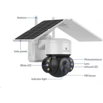 Viking sončna zunanja HD kamera HDs02 4G, bela Viking sončna zunanja HD kamera HDs02 4G, bela