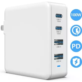 Polnilec Viking USB GaN 100 W, podpora PD3.0 in QC4 , bel