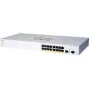 Cisco stikalo CBS220-16P-2G (16xGbE, 2xSFP, 16xPoE , 130W, brez ventilatorja) - REFRESH