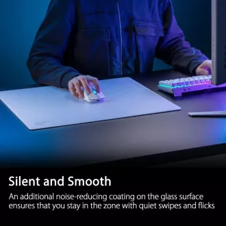 ASUS podloga za miško ROG Moonstone ACE (velikost L / bela), steklo