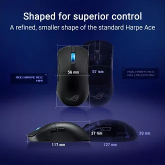 ASUS Gaming Mouse ROG Harpe Ace Mini, brezžična BT, RF 2,4 GHz, črna