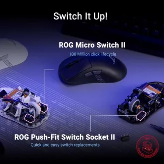 ASUS miška ROG Keris II Origin, brezžična gaming miška, bela