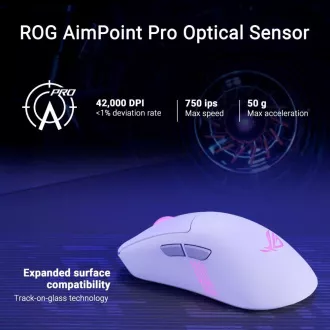 ASUS miška ROG Keris II Origin, brezžična gaming miška, bela