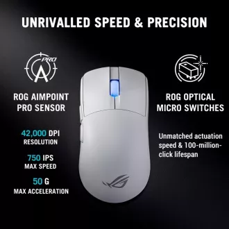 ASUS gaming miška ROG Harpe II Ace, brezžična, bela