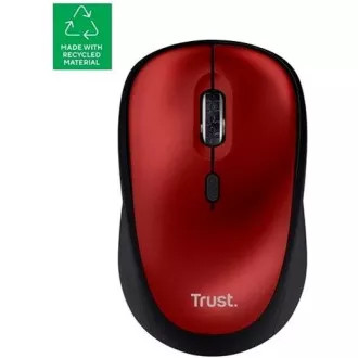 TRUST Yvi  Brezžična miška Eco Red, rdeča