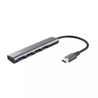 TRUST Halyx aluminijasto vozlišče USB-C s 4 priključki USB-A 3.2 Gen1