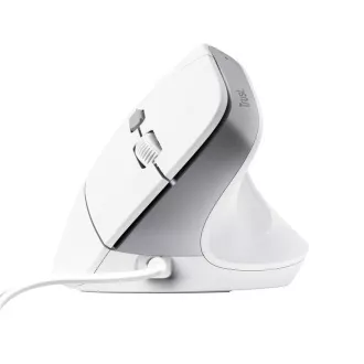 TRUST miška Bayo II Ergonomska navpična miška, USB, bela