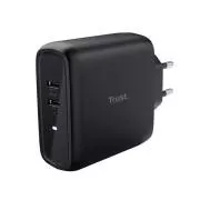 TRUST MAXO 65W polnilec, 2x USB-C, črn