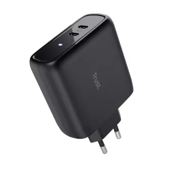 TRUST MAXO 65W polnilec, 2x USB-C, črn