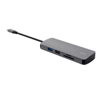 TRUST Priključna postaja DALYX USB-C, 8v1, HDMI, RJ45, 2xUSB-C, 2xUSB-A, microSD/SD kartica, siva TRUST Priključna postaja DALYX USB-C, 8v1, HDMI, RJ45, 2xUSB-C, 2xUSB-A, microSD/SD kartica, siva