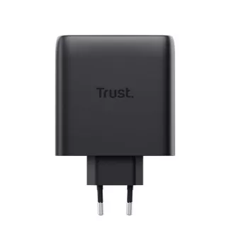 TRUST GaN MAXO 100W 2-portni polnilec USB-C, črn