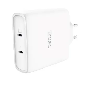 TRUST GaN MAXO 100W 2-portni polnilec USB-C, bela